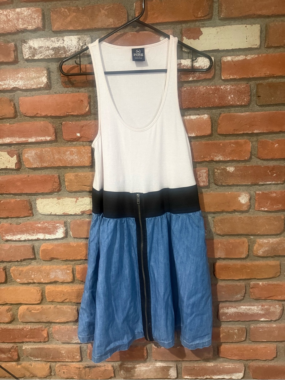 PINK Victoria's Secret White, Black & Blue Tank Dress